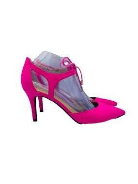 Unisa Shoes Womens Size 8.5 M Pink Faux Suede Stilleto High Heels Lace Up Pumps